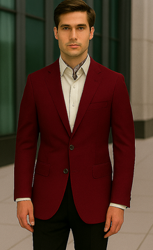 Men'S Burgundy ~ Maroon ~ Wine Fashion Imported Suit