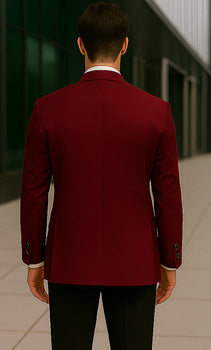 Men'S Burgundy ~ Maroon ~ Wine Fashion Imported Suit - Image 4
