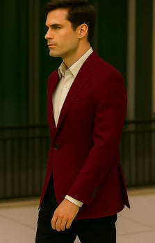 Men'S Burgundy ~ Maroon ~ Wine Fashion Imported Suit - Image 6