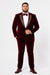 Velvet Suit Matching Velvet Pants - Burgundy Suit
