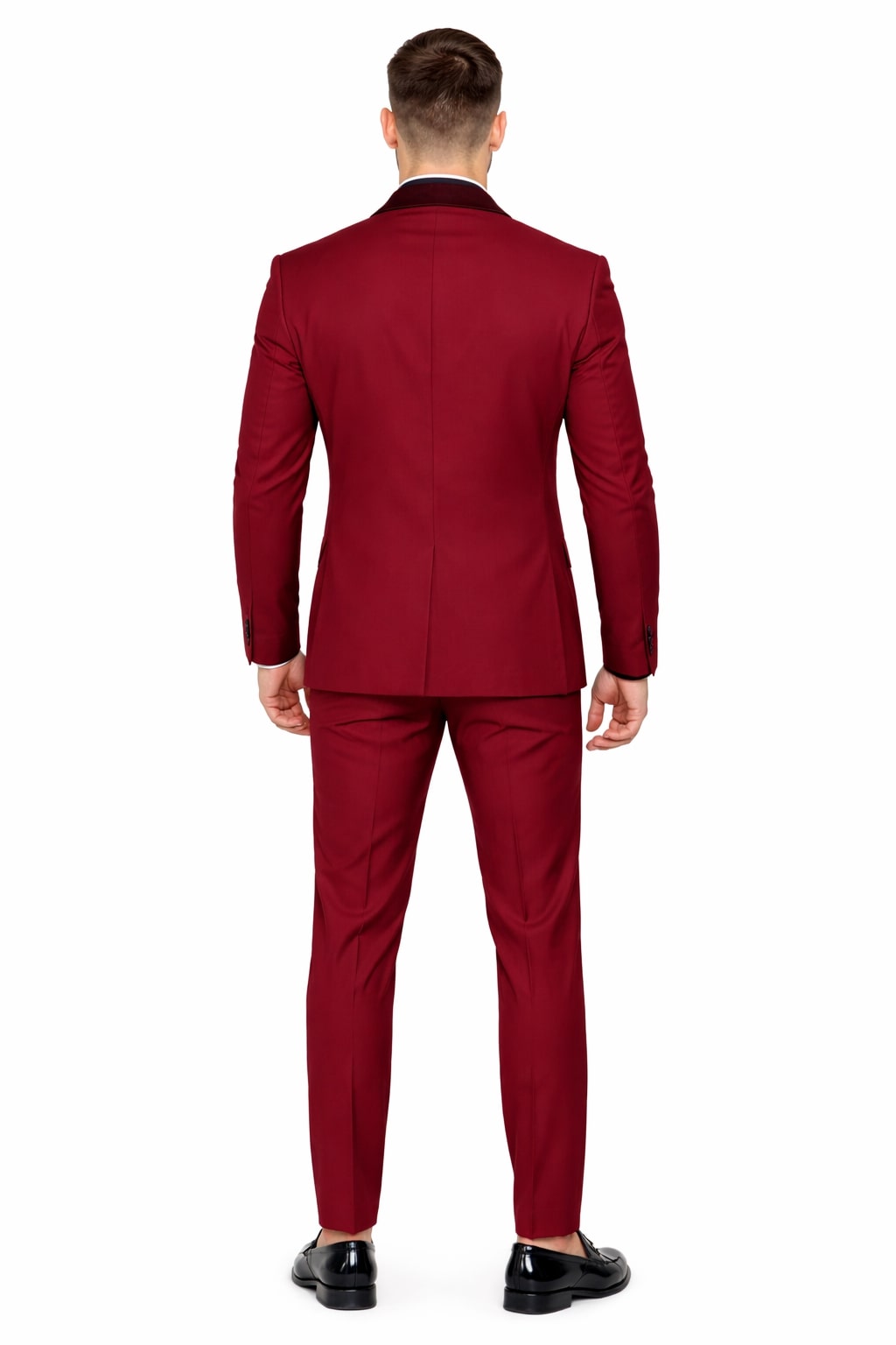 Burgundy Prom Tuxedo - Wedding Suit - Groom Tuxedo Suit - Image 2