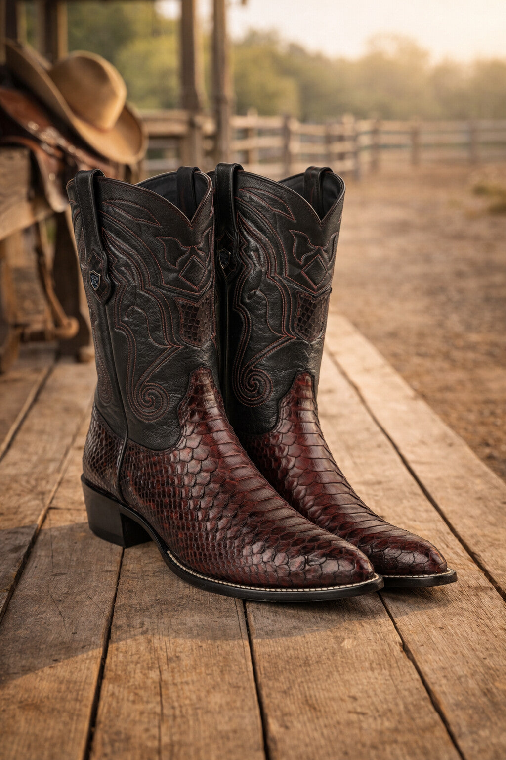 Men's Wild West Python Skin J Toe Boots 29957 - Image 24