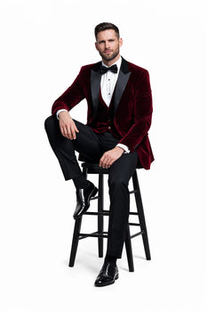 Men'S Burgundy ~ Wine ~ Maroon Color Big And Tall Blazers Cheap Priced Velvet ~ Velour Clearance Blazer / Sport Coat - Image 5