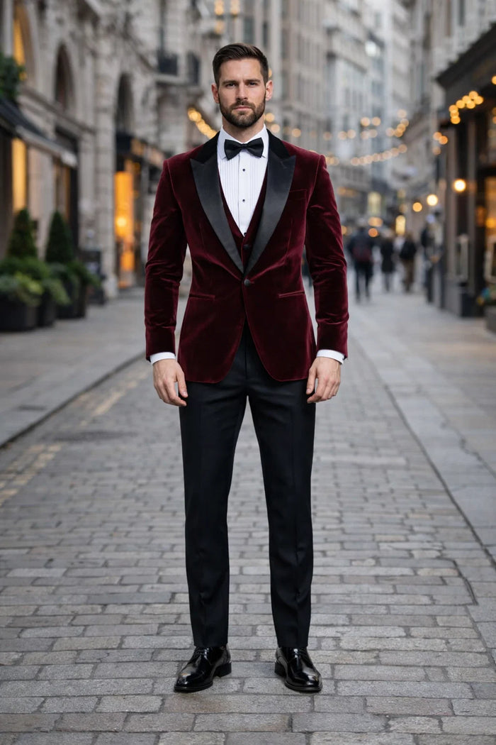 Men'S Burgundy ~ Wine ~ Maroon Color Big And Tall Blazers Cheap Priced Velvet ~ Velour Clearance Blazer / Sport Coat - Image 4