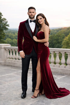 Men'S Burgundy ~ Wine ~ Maroon Color Big And Tall Blazers Cheap Priced Velvet ~ Velour Clearance Blazer / Sport Coat - Image 3