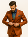Designer Orange 3-Piece Suit – Elegant Men’s Formal Attire