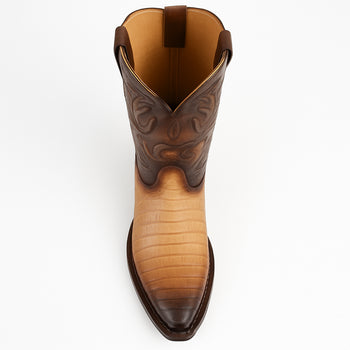 Men's King Exotic Snip Toe Caiman Belly Boots Handcrafted Burnished Oryx (494RD8215) - Image 4