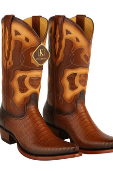 King Exotic Men's Caiman Belly Snip Toe Boots - Image 2