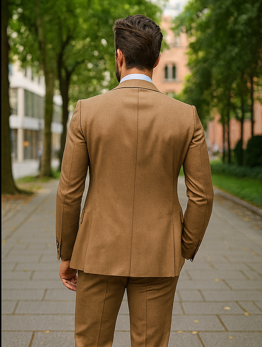 Designer Brown Three-Piece Suit – Business & Wedding Attire