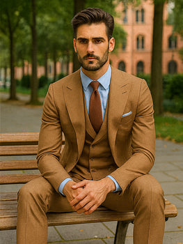 Designer Brown Three-Piece Suit – Business & Wedding Attire - Image 4