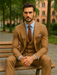 Designer Brown Three-Piece Suit – Business & Wedding Attire