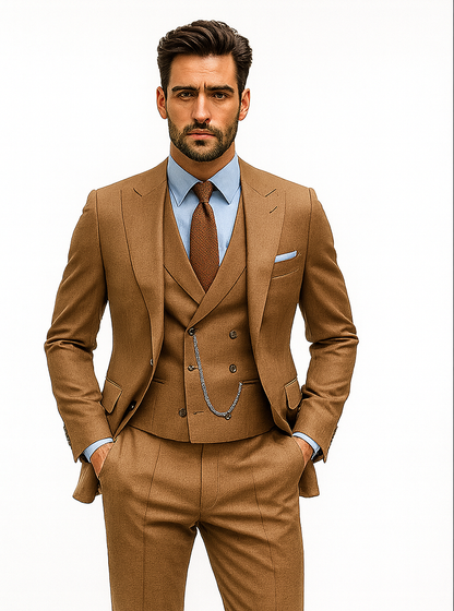 Designer Brown Three-Piece Suit – Business & Wedding Attire - Image 7