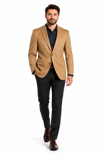 Men's Extra Long Outerwear Coat Camel