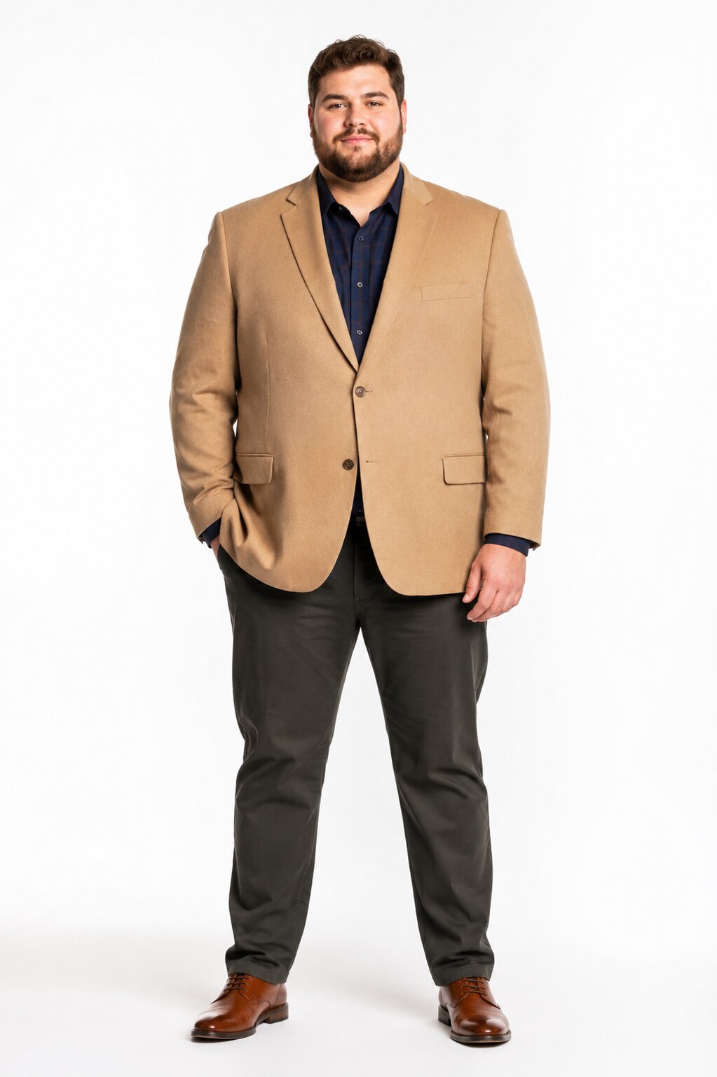 Men's Extra Long Outerwear Coat Camel