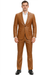 Mens Caramel Slim Fit Faux Leather Suit – 1 Button Notch Lapel