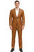 Mens Caramel Slim Fit Faux Leather Suit – 1 Button Notch Lapel