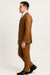 Mens Caramel Slim Fit Faux Leather Suit – 1 Button Notch Lapel