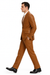 Mens Caramel Slim Fit Faux Leather Suit – 1 Button Notch Lapel