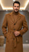 Men's Toasted Light Brown Full Length Belted Overcoat Porter