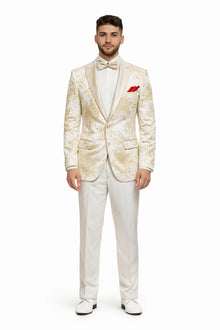 Men's  White ~ Ivory ~ Khaki ~ Tan & Gold Champagne Color Blazer Dinner Jack