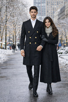 Men's Charcoal 44Inch Long Double Breasted Overcoat Winter Men's Topcoat Sale