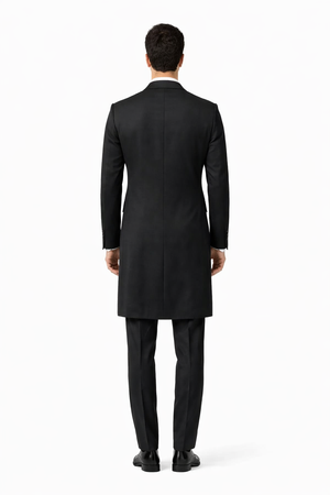Men's Charcoal 44Inch Long Double Breasted Overcoat Winter Men's Topcoat Sale