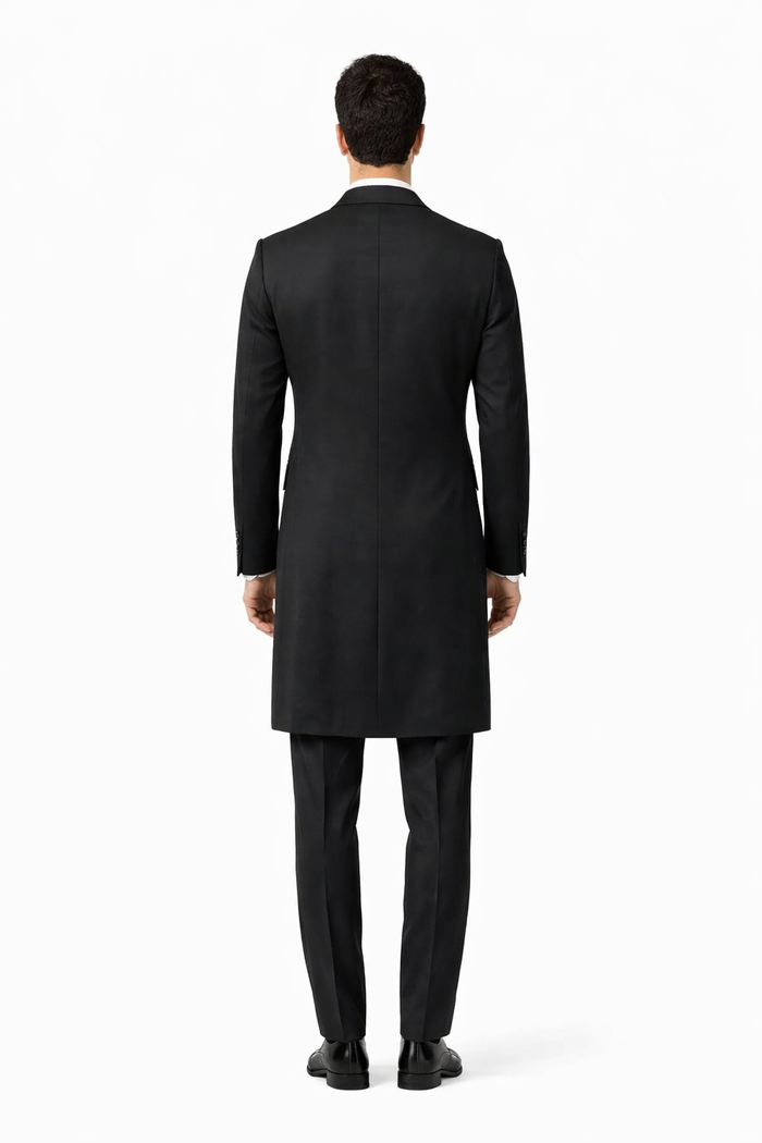Men's Charcoal 44Inch Long Double Breasted Overcoat Winter Men's Topcoat Sale