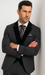 Men's Charcoal Gray 3-Piece Suit with Black Velvet Lapel – Formal Business and Wedding Attire - Gray Tuxedo
