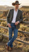 Mens Charcoal Gray Pinstripe Western Blazer – Classic Cowboy Style Jacket for Business, Formal and Smart Casual Wear
