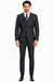 Mens 2 Button Modern Fit Vested Wool Suit in Eggplant