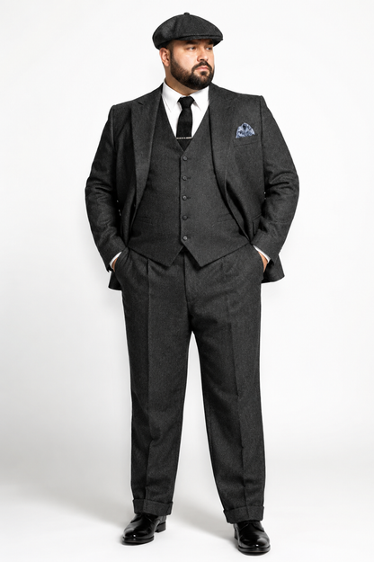 Mens Great Gatsby Outfit - 1920s Gangster Outfit Look in Charcoal