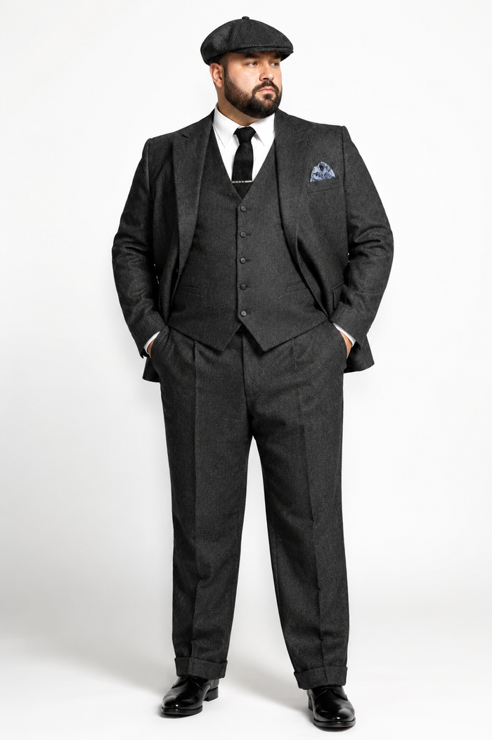 Mens Great Gatsby Outfit - 1920s Gangster Outfit Look in Charcoal