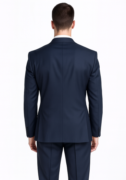 Men's Cheap Priced Dark Navy Blue Suit For Men  2 Button Slim Fit Suit With Flat Front Pant Cheap Suits For Men - Image 2