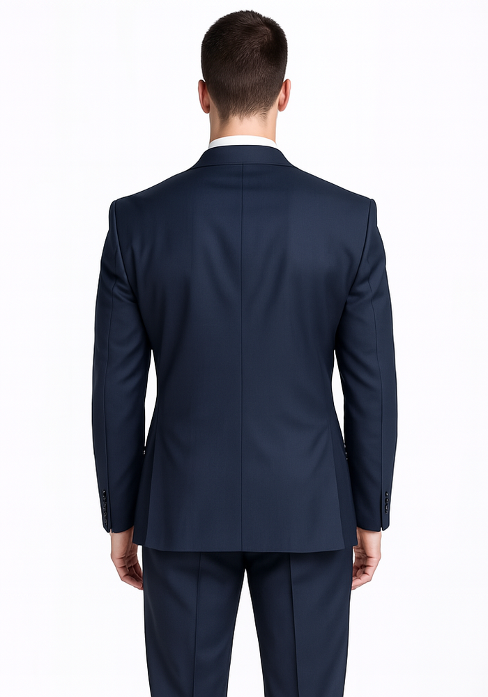 Men's Cheap Priced Dark Navy Blue Suit For Men  2 Button Slim Fit Suit With Flat Front Pant Cheap Suits For Men - Image 2