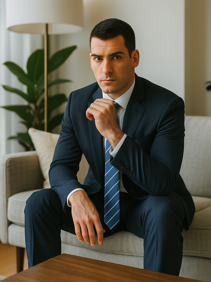 Men's Cheap Priced Dark Navy Blue Suit For Men  2 Button Slim Fit Suit With Flat Front Pant Cheap Suits For Men - Image 4