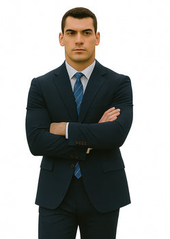 Men's Cheap Priced Dark Navy Blue Suit For Men  2 Button Slim Fit Suit With Flat Front Pant Cheap Suits For Men - Image 8