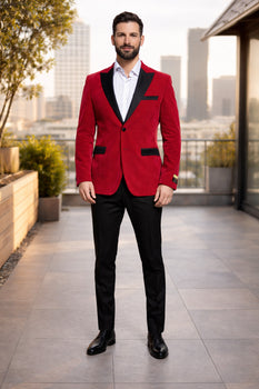 Men's Cheap Priced Velvet ~ Velour Clearance Fuchsia Big And Tall Blazers Blazer / Sport Coat - Image 3