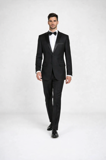 Men'S Classic Black Two Button Tuxedos