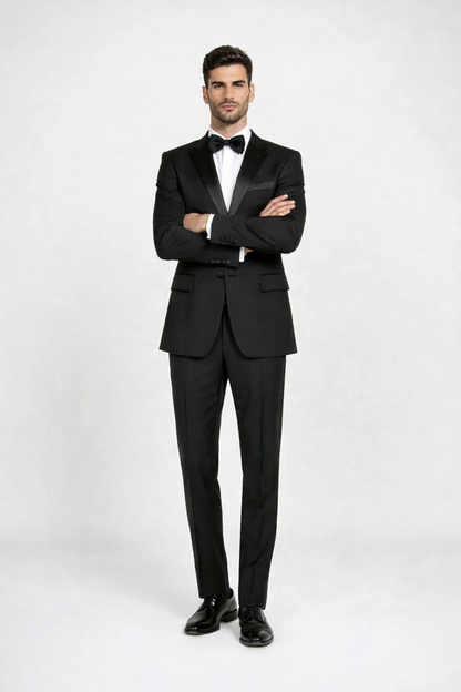 Men'S Classic Black Two Button Tuxedos