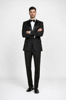 Men'S Classic Black Two Button Tuxedos