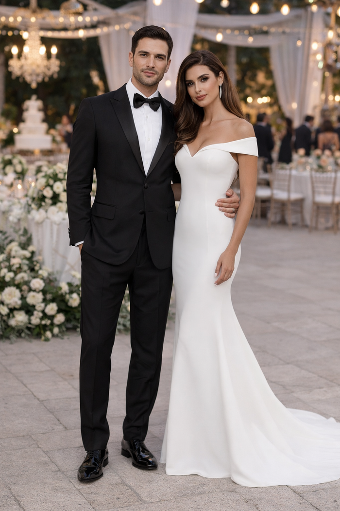 Men'S Classic Black Two Button Tuxedos