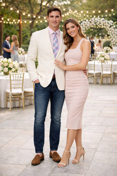 Men's Classic Fit 2 Button White Solid Linen Sport Coat Blazer - Image 8