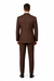 Men's Classic Fit Double Breasted Pinstripe 6 Button Peak Lapel Brown Suit