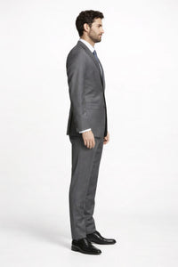 Mens Mantoni Gray Suit – Classic 2 Piece Grey Suit for Wedding, Business and Formal Wear