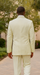 Mens Classic Poplin Double Breasted Suit in Ivory