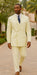 Mens Classic Poplin Double Breasted Suit in Ivory