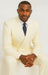 Mens Classic Poplin Double Breasted Suit in Ivory
