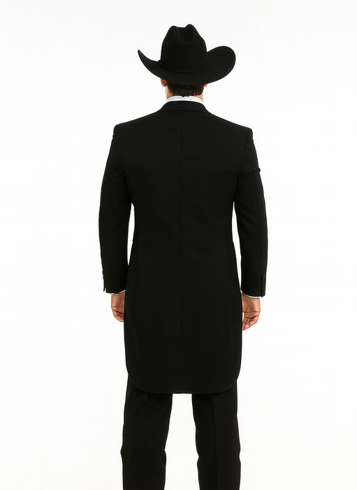 Mens Classic Western Cowboy Tail Tuxedo in Black