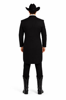 Mens Classic Western Cowboy Tail Tuxedo in Black
