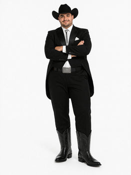 Mens Classic Western Cowboy Tail Tuxedo in Black